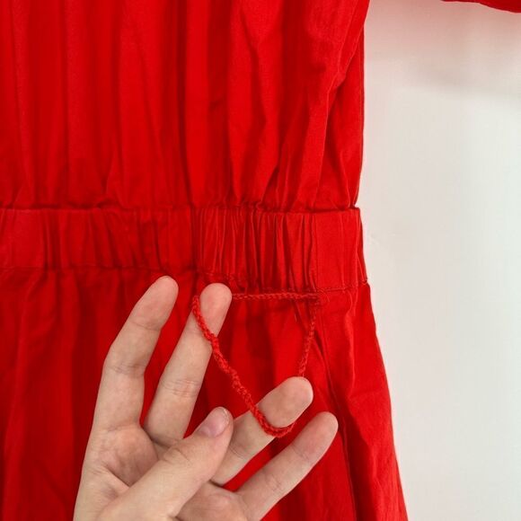 Roller Rabbit Cotton Poplin Scoop Neck Midi Dress Womens Medium MISSING BELT - Picture 4 of 6